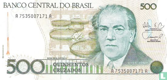 Brazilië 500 Cruzados (series A7505 - A8351) - Afbeelding 1