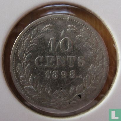Nederland 10 cents 1898 - Afbeelding 1