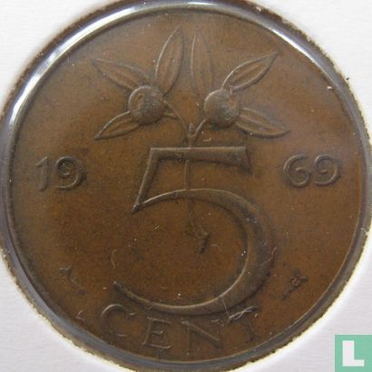 Niederlande 5 Cent 1969 (Fisch) - Bild 1