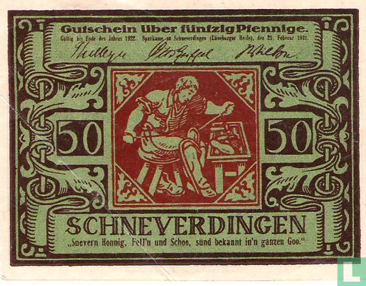 Schneverdingen, Sparkasse - 50 Pfennig 1921 - Bild 1