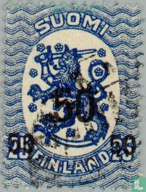 State coat of arms, with overprint