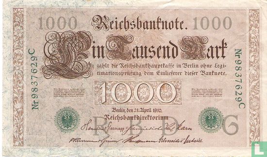 Reichsbank, 1000 Mark 1910 (P.45b - Ros.46b) - Afbeelding 1