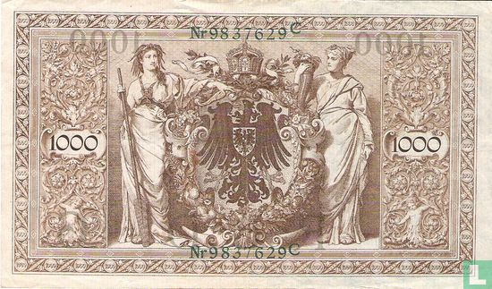 Reichsbank, 1000 Mark 1910 (P.45b - Ros.46b) - Afbeelding 2