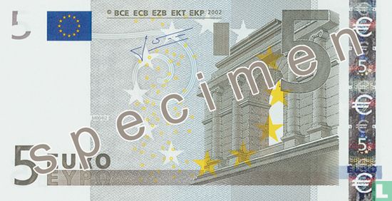 Zone Euro 5 Euro (Specimen) - Image 1