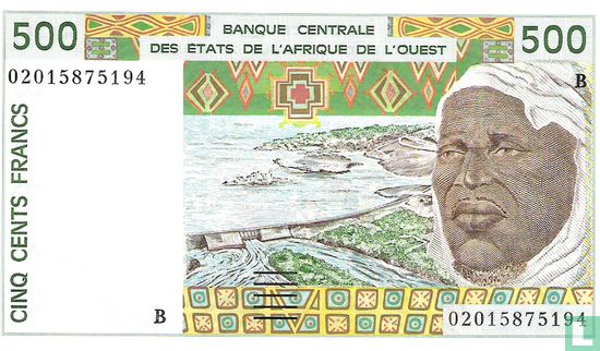 Stat Afr de l'Ouest. B 500 francs - Image 1