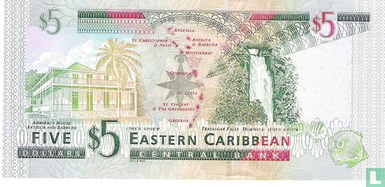 Oost. Caraïben 5 Dollars V (St. Vincent) - Afbeelding 2