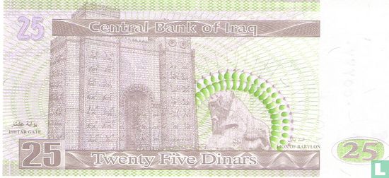 Irak 25 Dinars 2001 - Image 2