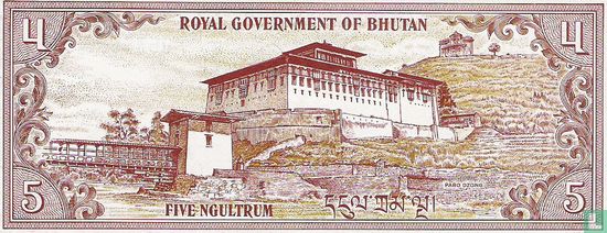 Bhutan 5 Ngultrum ND (1981) - Afbeelding 2