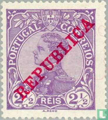 Roi Manuel II - surcharge REPUBLICA