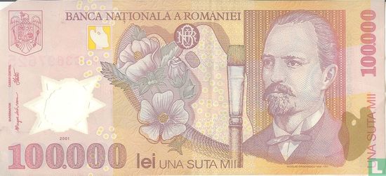 Romania 100,000 Lei 2001 (2002) - Image 1