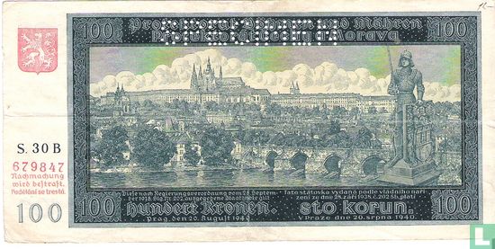 Böhmen Mähren 100 Kronen - Bild 1