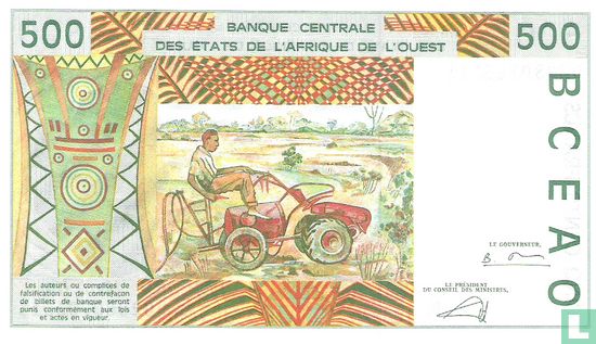 Stat Afr de l'Ouest. 500 francs K - Image 2