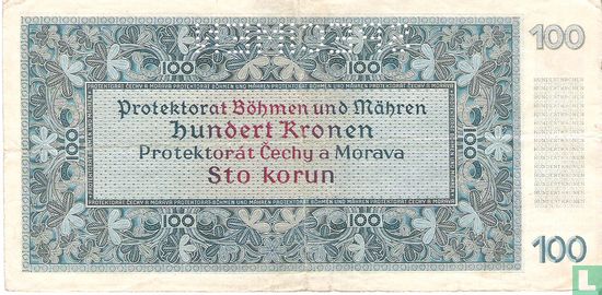 Bohemen Moravië 100 Kronen SPECIMEN - Afbeelding 2