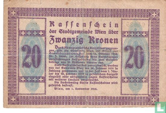 Wien 20 Kronen 1918 - Afbeelding 2