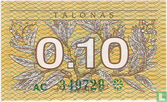 Lithuania 0.10 Talonas - Image 1