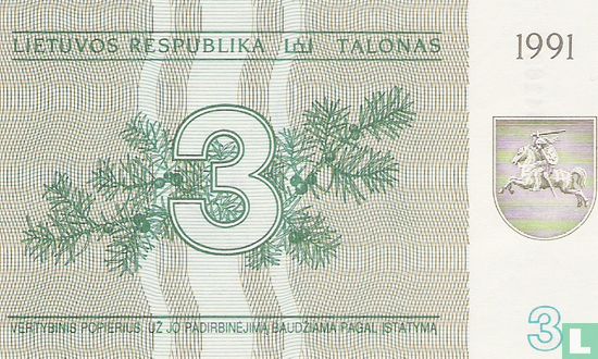 Lithuania 3 Talonas - Image 1