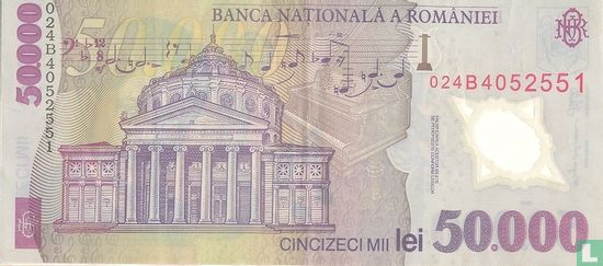 Romania 50,000 Lei 2001 (2002) - Image 2
