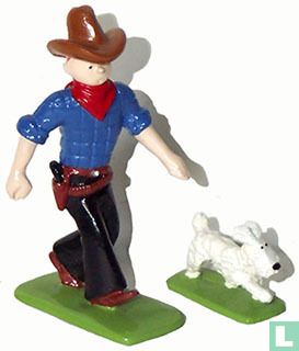 Tintin en Cow-boy avec Milou