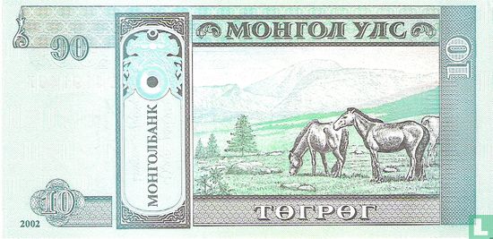 Mongolie 10 Tugrik 2002 - Image 2