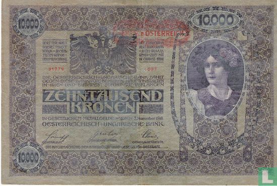 Deutschösterreich 10.000 Kronen ND (1919) P65 - Afbeelding 1
