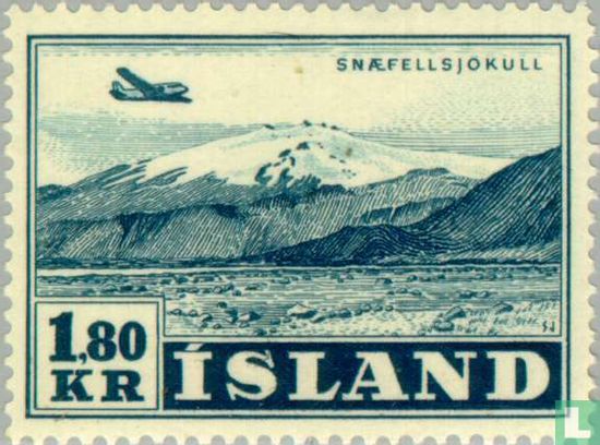 Plane over Snaefellsjökull