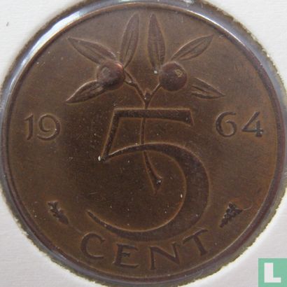 Netherlands 5 cent 1964 - Image 1