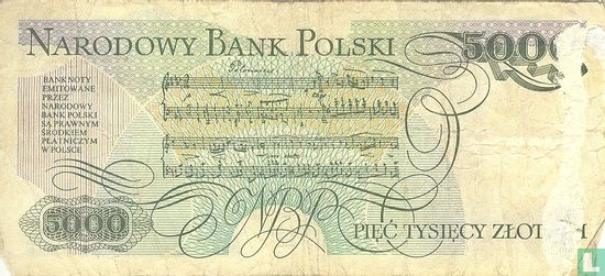 Pologne 5.000 Zlotych 1986 - Image 2