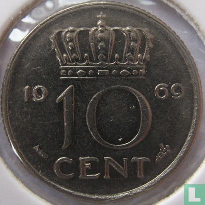 Niederlande 10 Cent 1969 (Fisch) - Bild 1