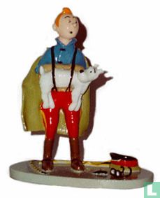Série 3 : Tintin tenant Milou dans ses bretelles (Le Lotus Bleu)