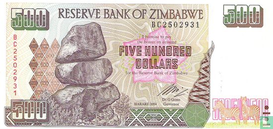 Zimbabwe 500 Dollars 2004 - Image 1
