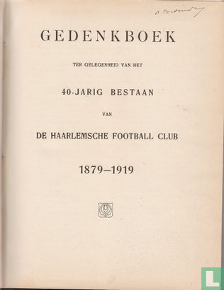 Gedenkboek 40 jarig bestaan van de Haarlemsche Football Club 1879-1919 - Bild 2