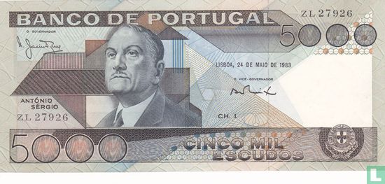 Portugal 5000 Escudos - Afbeelding 1