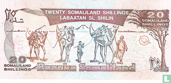 Somaliland 20 Shillings 1994 - Image 2
