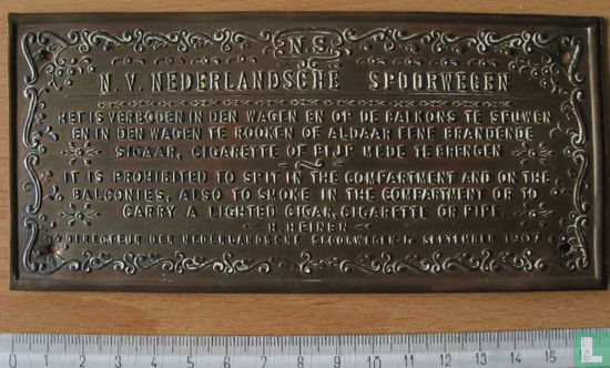 Bronzen plaquette NV Nederlandsche Spoorwegen