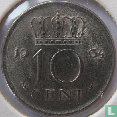 Netherlands 10 cent 1964 - Image 1
