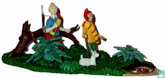 Tintin,Zorrino et Milou dans la jungle