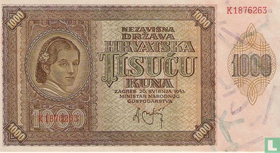Croatie 1.000 Kuna 1941 - Image 1