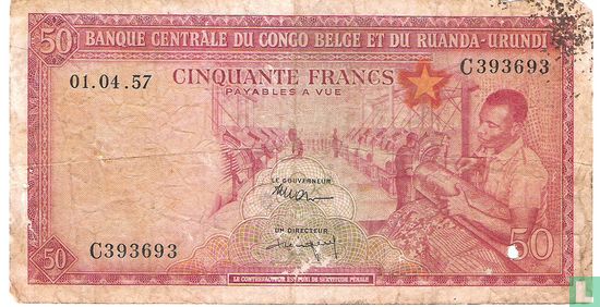 Congo Belge 50 Francs - Image 1