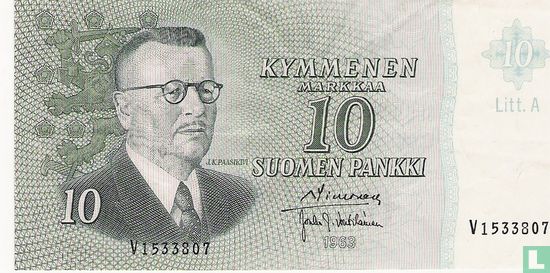 Finlande 10 Markkaa 1963 - Image 1