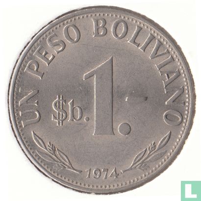 Bolivia 1 peso boliviano 1974  - Image 1
