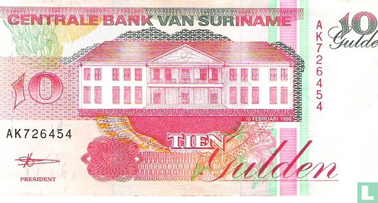 Suriname 10 Gulden 1998 - Afbeelding 1