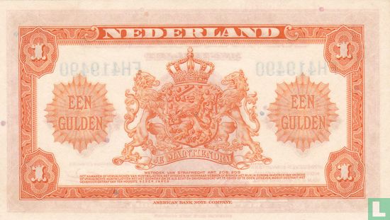 1 gulden Nederland ( 2 letters, 6 cijfers) - Afbeelding 2
