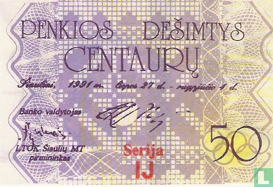 Lithuania 50 Centaurμ - Image 1