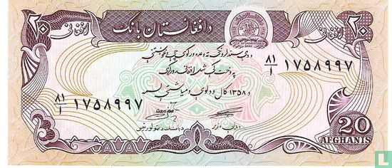 Afghanistan 20 Afghanis 1979 (signature 2) - Image 1