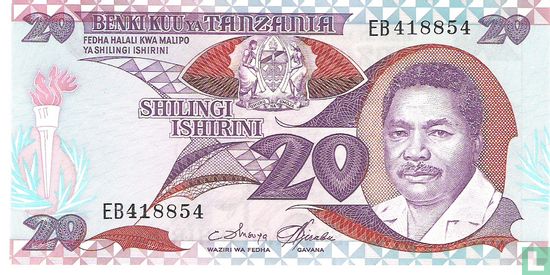 Tanzania 20 Shilingi - Afbeelding 1