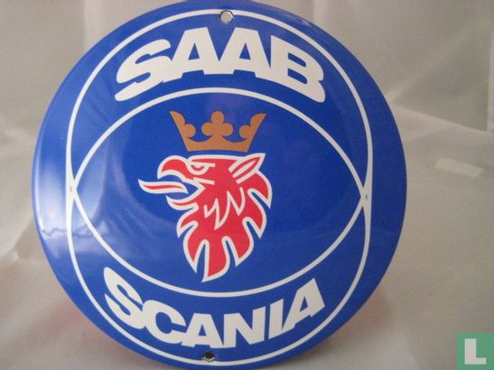 Emaille Reklamebord : Saab Scania