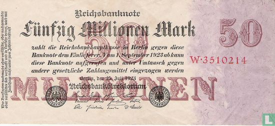 Duitsland 50 Miljoen Mark (P.98a - Ros.97a) - Afbeelding 1