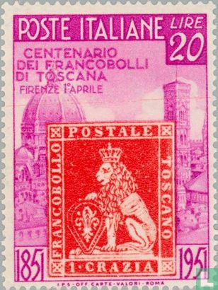 100 jaar postzegels Toscane