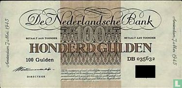 100 gulden Nederland 1945  - Afbeelding 1