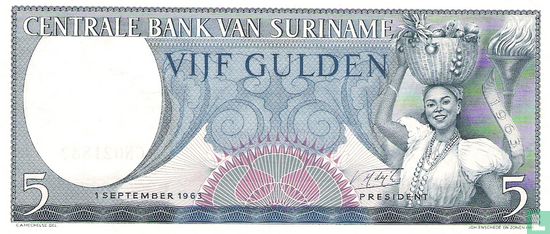 Suriname 5 Gulden 1963 - Afbeelding 1